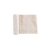 Cotton Muslin Swaddle- Taupe Cross